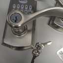Kwikset SmartCode 955 Pembroke Light Commercial 10-Button Keypad Electronic Lever, Convenient Keyless Entry, 3-Year Batter Life and High Traffic Durability in Satin Nickel
