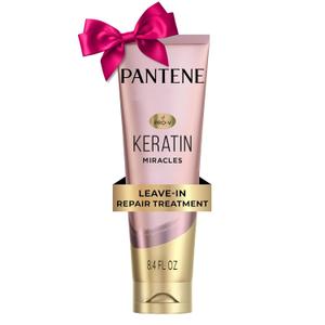 Pantene Keratin Leave-In Conditioner with Argan Oil, Protein Treatment for Dry, Damaged & Color-Treated Hair, Repairs Split Ends & Protects from Damage, Formaldehyde-Free, 8.4 Fl Oz