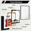 Nice C Jersey Frame Display Cases, Jersey Frame with Picture Slots, Jersey Shadow Box Display Case, 98% UV Protection, Football, Basketball (1 Pack, Black&Gold)
