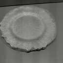 Uxcell 4 pcs Reef Charger Plates Bulk, 13 Inch Plastic Floral Charger Plates, Round Plate Chargers for Dinner Wedding Party Event Table Setting Decoration Silver