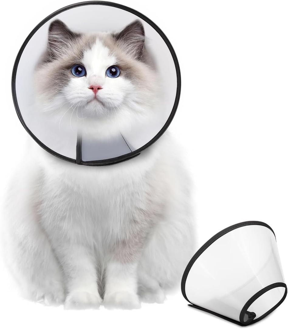 Supet Dog Cone Collar Adjustable After Surgery, Comfortable Pet Recovery Collar & Cone for Large Medium Small Dogs, Elizabethan Dog Neck Collar Plastic Practical (XS(Neck: 9.5~11.5"), White)