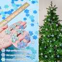 Yookeer 150 Pcs Christmas Mini Resin Snowflakes for Crafts Small Pastel Resin Snowflakes Snow Shaped Christmas Ornaments for DIY Crafts Xmas Tree Home Decor, 3 Sizes(White, Blue, Light Green)