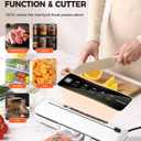 Vacuum Sealer Machine 75KPa Food with 6-in-1 Dry/Moist Modes & Digital Timer, Compact Lightweight Design, Built-in Cutter + 10 Bags (white)
