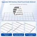 2Pcs WPW10550642 Range Oven Rack Replacement for Whirlpool WFG32000MS Stove Oven, 25x15 inch 304 Stainless Steel W10550642 Oven Rack for Amana WFG320M0BS3, WFG505M0BS3, AGR3130BAW, AGR4230BAB Stove