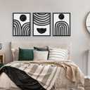 ELSKER&HOME 18x24 Poster Frame Black 3 Pack, Display Pictures 16x20 with Mat or 18x24 Photos without Mat Set of 3, Include 3 Wall Art Prints, Horizontal and Vertical Wall Mounting