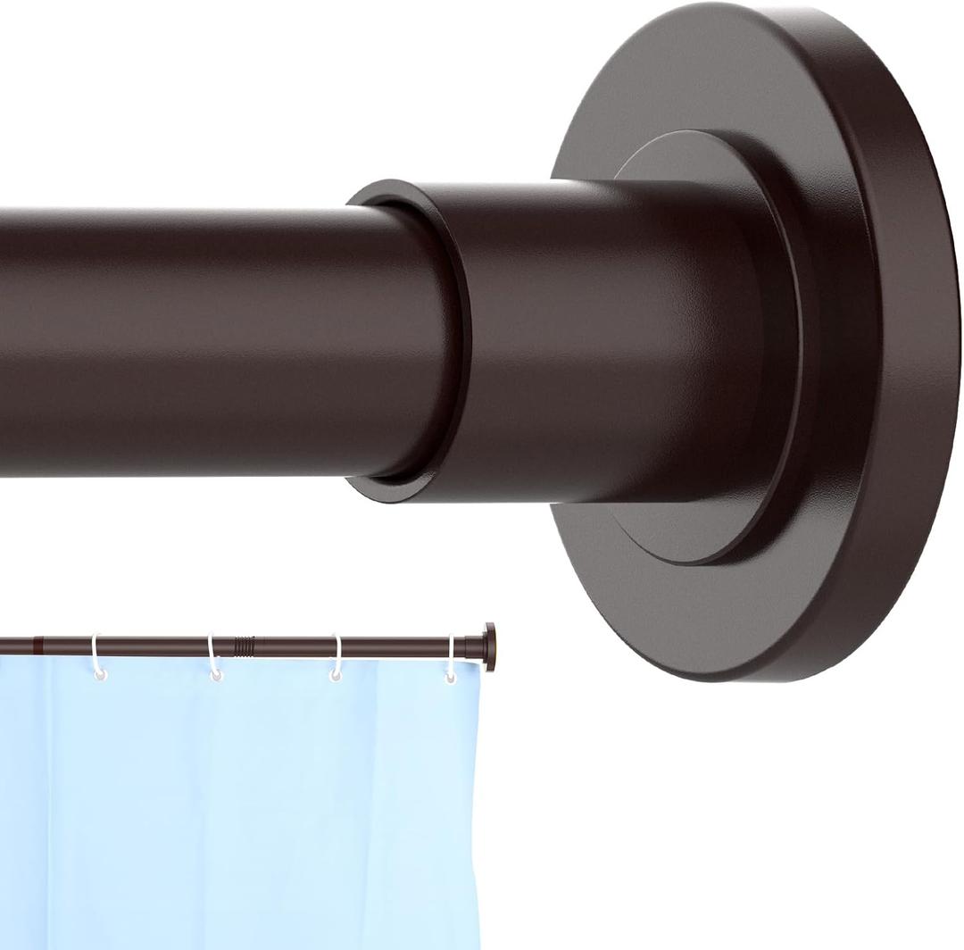 Bronze Shower Curtain Rod 31 to 80 Inch,1 Inch Diameter Adjustable Spring Tension Stainless Steel Telescoping Rod,Easy Install,No Rust