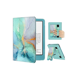 Fintie Case for 7"/6.8" Kindle Paperwhite(12th/11th Generation-2024/2021) and Kindle Colorsoft Signature Edition -Slim Foldable Stand Cover Auto Wake/Sleep for Paperwhite 2024, Green Marble