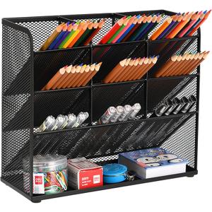 Marbrasse Mesh Desk Organizer, Multi-Functional Pen Holder, Desktop Stationary Organizer, Storage Rack for School Home Office Art Supplies (Mesh Pen Holder)