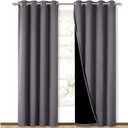 NICETOWN Grey Full Shade Curtain Panels, Pair of Energy Smart & Noise Blocking Out Blackout Drapes for Dining Room Window, Thermal Insulated Guest Room Lined Window Dressing(Gray, 52 x 84 inch)
