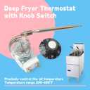 60125401 Deep Fryer Thermostat with Knob Switch Compatible with Pitco 2-SG14C-S/FD Fryer, 1/4" Male Pipe Thread Stuff Box, Replacement for Imperial 1175 for American Range 11113, 200-400F