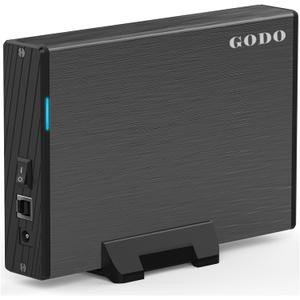 GODO USB 3.0 to 3.5 Inch Hard Drive Enclosure, Vertical External Hard Drive Docking with Stand for 3.5 inch SATA HDD SSD, Aluminum Alloy Drive Case Support Up to 18TB with UASP,Power Adapter