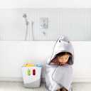Ubbi Freestanding Bath Toy Organizer Bath Caddy with Removable Drying Rack Bin and Scoop for Toddlers and Baby, Gray