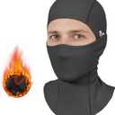 Cold Weather Balaclava Ski Mask for Men Windproof Thermal Winter Scarf Mask Women Neck Warmer Hood for Cycling (Black)