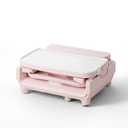 3-in-1 Portable Baby High Chair for Babies and Toddlers, Convertible Easy Clean Infant Foldable Highchair with Adjustable Legs & Dishwasher Safe Tray, Pink