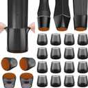 BALEINE 16 Pack Silicone Chair Leg Floor Protectors, Stool Leg Protectors Cap, Non-Slip Chair Leg Caps for Hardwood Floors (Black & Large, 16 Pack)