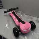 Electric Scooter for Kids Ages 3-12, Full Body Lights Up, Wide Deck, 3 Adjustable Heights, 5MPH Safe Speed, 90min Riding, Foldable 3 Wheel Electric Scooter for Kids Boys Girls Toddler