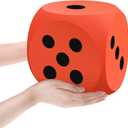 Shappy 7.9 Inches Foam Dice Fun Filled Large Educational Toy Kawaii Giant Dice Jumbo Decorative EVA Foam Big Square Building Blocks for Board Game Learning Sessions (1 Pc, Orange)