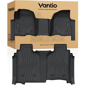 Floor Mats for 2019-2026 Chevrolet Silverado/GMC Sierra 1500 & 2020-2026 2500HD/3500HD Crew Cab (w/o Rear Under-seat Storage), All-Weather TPE Anti-Slip Full Coverage Liners
