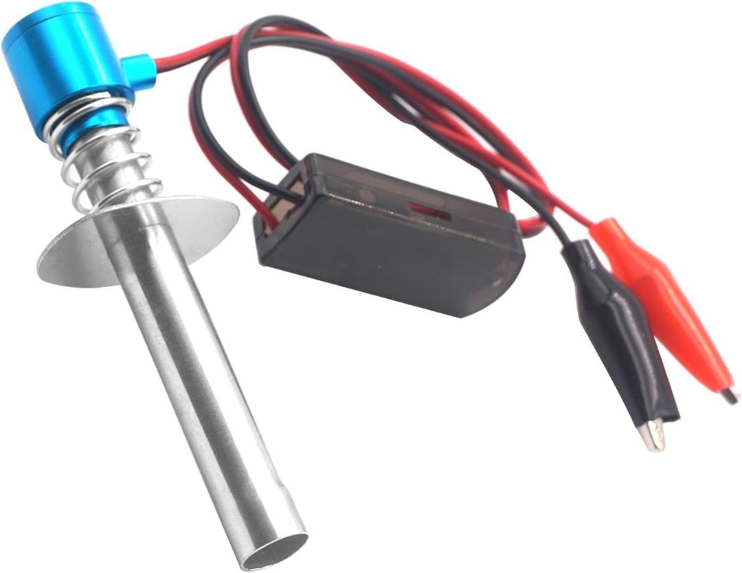 1/10 RC Electronic Glow Plug Starter Igniter 6V-24V 1/8 Nitro Engine Start Ignitor Tool Upgraded for 1:8 1:10 Scale Crawler Buggy Truck Car Boat Plane Helicopter HSP Traxxas Kyosho (Blue)