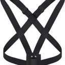 Jecery Double Strap Parade Flag Carrier Parade Harness Color Guard Flag Pole Holder Nylon Sling Carrying Belt for Parades(Black)