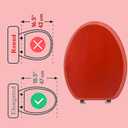 Elongated Toilet Seat Wood Toilet Seat Prevent Shifting with Zinc Alloy Hinges American Standard Size Toilet Seat Easy to Install also Easy to Clean (Elongated,Sparkling Christmas Red)