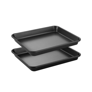 HONGBAKE Half Baking Sheet Pan Set of 2, Nonstick Cookie Sheet for Oven, Heavy Duty 1/2 Commercial Cookie Trays, Dishwasher Safe