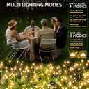 AOSEA Larger Bulbs Solar Garden Lights Outdoor, 2 Pack 18 LED Solar Firefly Lights Fairy Swaying by Wind for Outside, IP67 Waterproof,for Patio Garden Yard Walkway Sidewalk, Black (warm white-black)