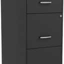 Lorell NuSparc 3 Drawer Locking Filing Cabinet | Pre-Assembled Steel Construction | Space-Saving Design is Perfect for Home and Small Office | Letter-Size | Assembled in North America