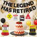 10pcs Funny Happy Retirement Party Decorations for Men Women Vintage Caution The Legend Has Retired Retirement Banner Balloons Hanging Swirls Table Centerpieces Retired Decorations for Farewell