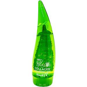 BioRLX 99% Aloe Vera Gel with Collagen and Hyaluronic Acid 250 Ml 8.5 Fl Oz - For Face Body, Hair & Scalp, After Sun Relief, Natural, Soothing, Hydrating