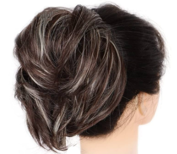 messy bun hair piece Ponytail Extension Elastic Band Hair Bun Scrunchy for Women Girls Messy Bun Hair Piece Fake Bun Scrunchies Synthetic Short Straight Donut Chignon hair buns hair piece ( Color : 18