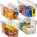 ClearSpace Modern Plastic Storage Bins with Lids  Perfect Kitchen Organization or Pantry Fridge Organizer, 4 Pack, 12.5" x 6" x 7", 9L Capacity Each, BPA Free, Stackable