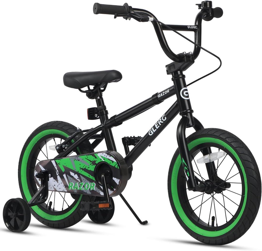 Glerc Kids Bike for Ages 1-8 Years Old, 12-16 Inch BMX Style Kids Bicycle with Training Wheels, Boys Bike for Children and Toddler, Multiple Colors
