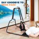 Neck Stretcher Hammock with Stand for Neck Decompression, Cervical Traction Device Stand Steel Heavy Duty, Neck Decompressor Neck Stretching Strap with Stand or Frame for Neck Tension Relief