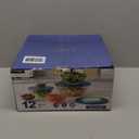 COOK WITH COLOR 12 Pc Glass Mixing Bowl Set with Lids  Borosilicate Glass Nesting Bowls for Cooking, Baking and Meal Prep, Fluted Blue