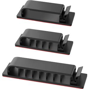 Cable Management Clips, 20Pcs Cord Organizers Wire Clips Cord Holder for TV PC Ethernet Cable Desk Home Office (Black)