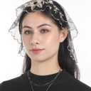 Bozidol Mantilla Veils Catholic Mass: Round Camellia Cross Church Veil, Chapel First Communication Veil for Girls Religious
