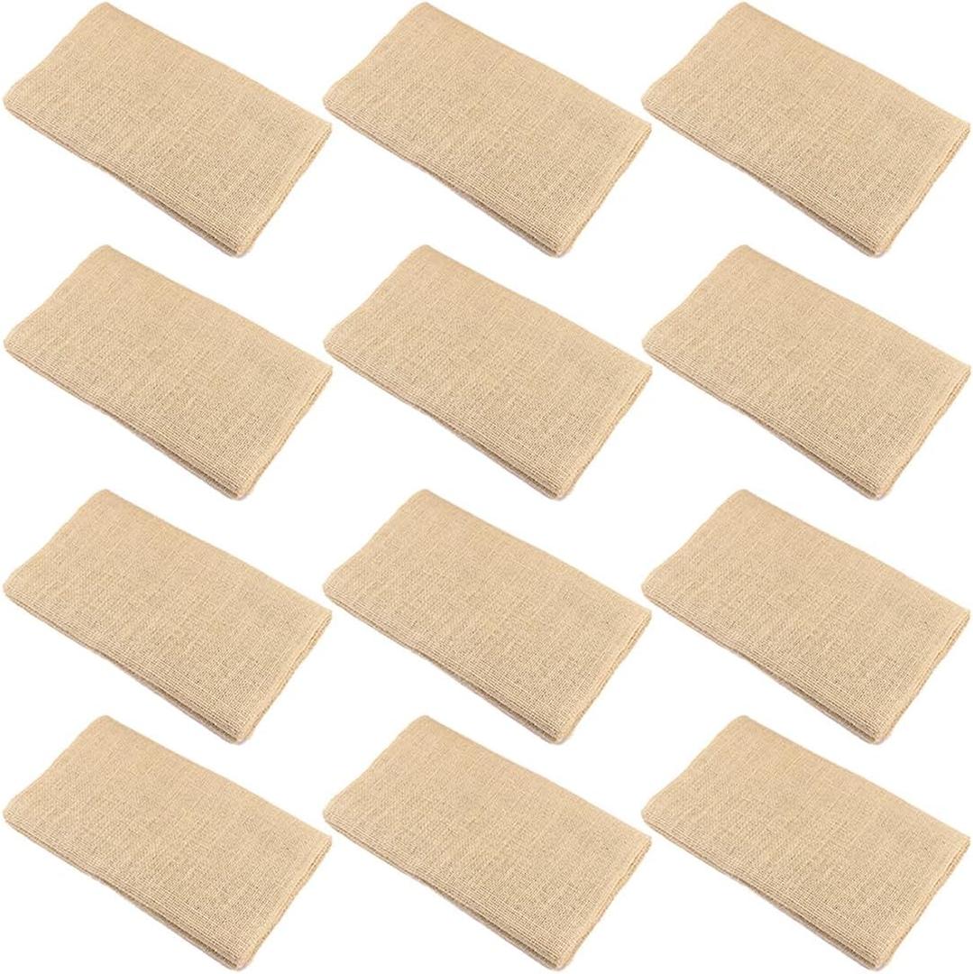 Tosnail 12 Pack 12" x 71" Burlap Table Runners, Rustic Jute Fabric Roll, Vintage Wedding Decorations, Brown Party Runner, Dinner Table Mats Placemats for Home Decor, Outdoor Wedding, Party, Events