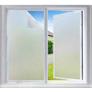 Coavas Window Privacy Film Frosted Glass Static Clings, Decorative Bathroom Door Privacy Film Day and Night, Heat UV Blocking Anti-Glare Frosting Stickers Renter Non-Adhesive, 17.5 x 78.7 Inch, Pure