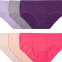 Fruit of the Loom Women's No Show Seamless Underwear, Amazing Stretch & No Panty Lines (8, Low Rise Brief - 6 Pack)