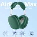 Case for Airpods Max Headphones, Ear Pad Case Cover/Ear Cups Cover/Headband Cover for AirPods Max 2 & 1 (USB-C/Lightning) (2026/2024/2020), Silicone for Apple Airpod Max 2,Accessories Cases,Deep Green