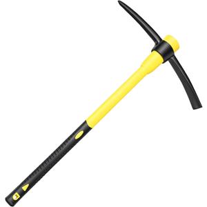 36 Inch Pick Mattock – Heavy Duty Rail Steel Garden Hoe with Fiberglass Handle, 2 in 1 Adze Hoe & Pick Axe for Digging, Landscaping, Yard Work, Outdoor