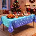 6 PCS Snowflake Tablecloth 54 x 108 " Winter Wonderland Decorations Christmas Snowflake Table Cloth Purple Blue Plastic Disposable Tablecloths Frozen Table Cover for Xmas Birthday Holiday Party Decor