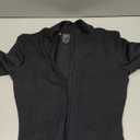 YEOREO Women Long Sleeve Workout Jumpsuit Zip Up Romper Bottom Pants Bodysuit Bodycon Sexy One Piece (Large, Black)