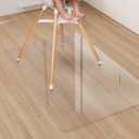 Area Floor Mat for Home, 3'5' Transparent No Slip Waterproof Vinyl Area Rug, Spill Resistant Hard Floor Protector Cover for Kitchen, Easy Clean Splat Mat for Under High Chair