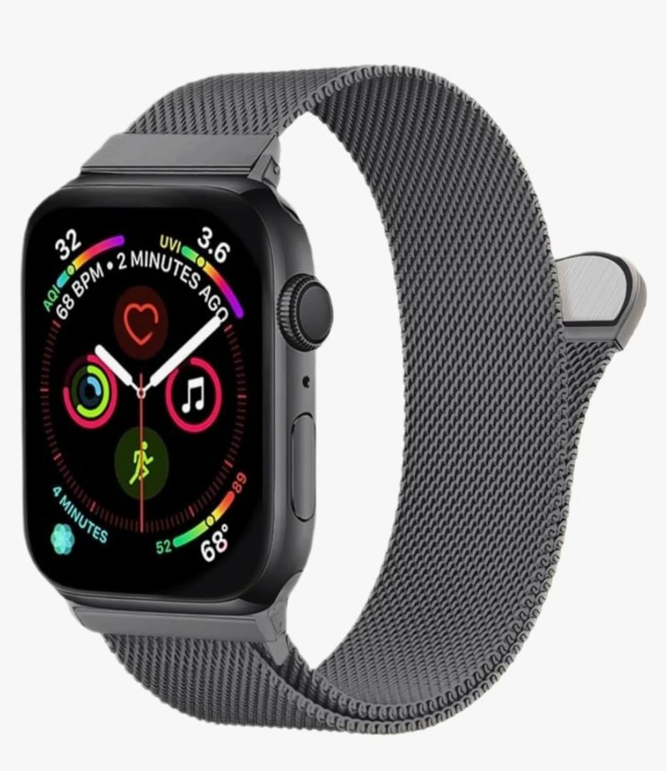 Stainless Steel Mesh Loop for Apple Watch Band 38mm 40mm 41mm 42mm(Series 10), Magnetic Clasp Replacement Bands for iWatch Ultra Series 9 8 SE 7 6 5 4 Women & Men