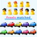 60 Pcs Rubber Ducks for Jeeps, 2.8 Inch Ducks for Jeeps, Ducks for Ducking 30 Rubber Ducks Assortment with 30 Cars, Collection Vehicle Dashboard Decorations, Party Favors Birthday Class Exchange Gifts