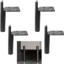 3 Inch Furniture Legs Black Coffee Table Feet, Mid-Century Metal Furniture Leg for Sofa Cabinet Ottoman, Set of 4 Side Mounted Style Home DIY Replacement Feet