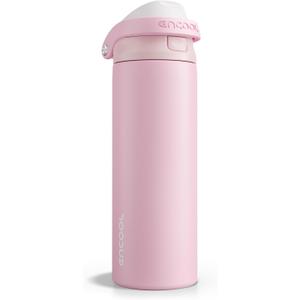 ENCOOL Leakproof Insulated Water Bottle with Straw Dual-Sip Water Bottle Bag-Safe Design for Work, Commute & Gym  Keeps Drinks Cold All Day, 24 oz, Poppy Pink