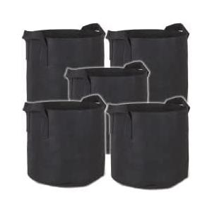 5 Pack, Heavy Duty Nursery Grow Bags - Great for Growing Trees, Bushes, Vegetable Plants or Flowers - Indoor or Outdoor Grow Containers 5,10, or 20 Gallon (10 Gallon)